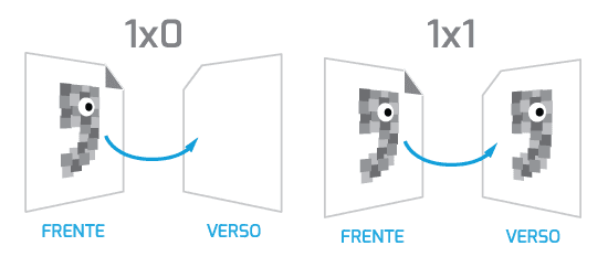 Ilustração de impressos em tons de preto