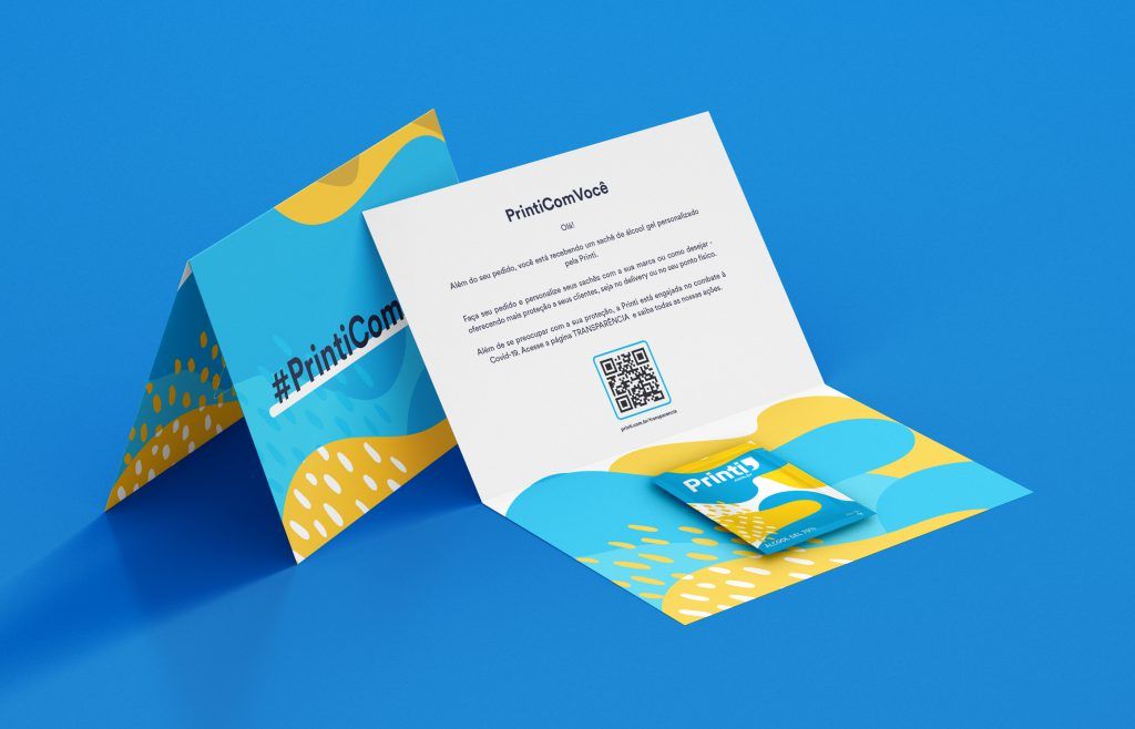 brinde unboxing sachê de álcool 