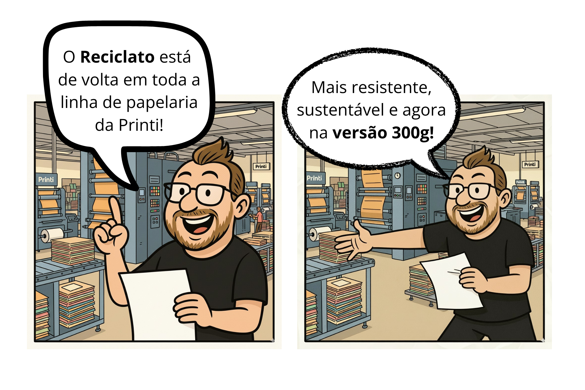 O Reciclato está de volta em toda a linha de papelaria da Printi!