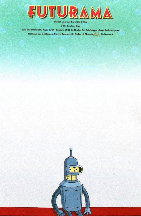 Papel timbrado para a série Futurama