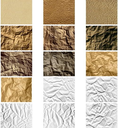 Alguns exemplos de texturas para o papel Alguns exemplos de texturas para o papel