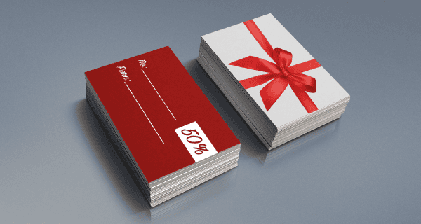 O vale presente com possibilidade de personalização